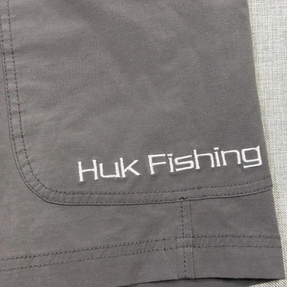 Huk Fishing Cargo Shorts Mens 36 Gray Polyester Spandex Quick Dry 9